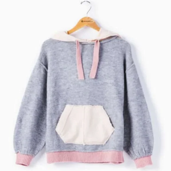 Vintage Havana Boxy Hoodie in Charcoal/Mauve S - Picture 1 of 11